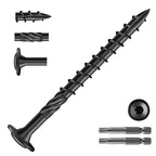 #14 x 3 Inch Lag Screws (88Pcs) 2lb. Structural Wood Screw, Black, Carbon Steel, Washer Head, Rust Resistant epoxy Coated, T30 Star Bit