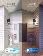 Porch Lights Outdoor Dusk to Dawn, Aluminum Outdoor Wall Light Fixture 6000K, Waterproof Wall Lamp Up and Down Lights Exterior Sconce Wall Lighting Fixture for House Doorway, ETL Listed