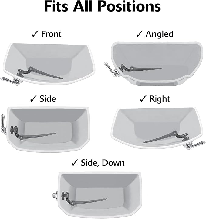 Korky 6051BP Strongarm Tank Lever Universal to Fit Front Angled Side Left and Right Mount Toilets, 1 Piece, Chrome, Faucet Style