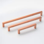 10 Pack Cabinet Pulls 3.75 Inch Hole Center Brushed Copper Square Cabinet Handles Dresser Drawer Pulls Modern Bathroom Cupboard Handles Stainless Steel Kitchen Cabinet Hardware