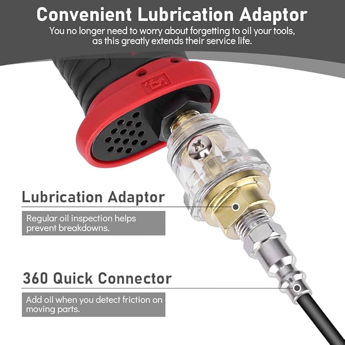 1/2 Inch Air Impact Wrench, Max Torque 1560 ft-lbs, lightweight 4.4 lb Design, Air Impact Gun Includes 11 Pcs CR-V Steel Impact Socket Set and Storage Case, Twin Hammer 8000RPM for Automobile Repair