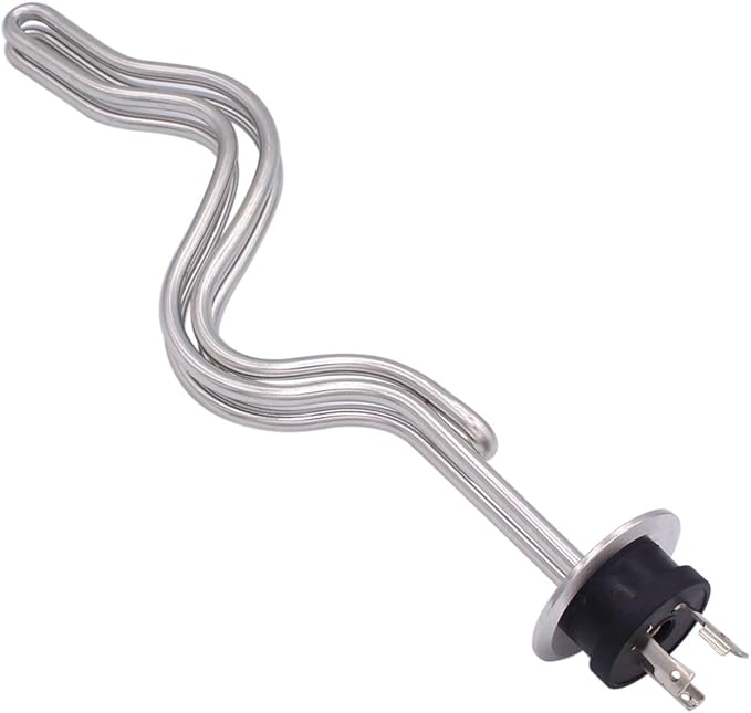 DERNORD 240V 5500W Tri-clamp Ripple Heating Element Stainless Steel Immersion Water Heater with 3-Wire Electrical Locking Plug (2 Inch Tri clamp)