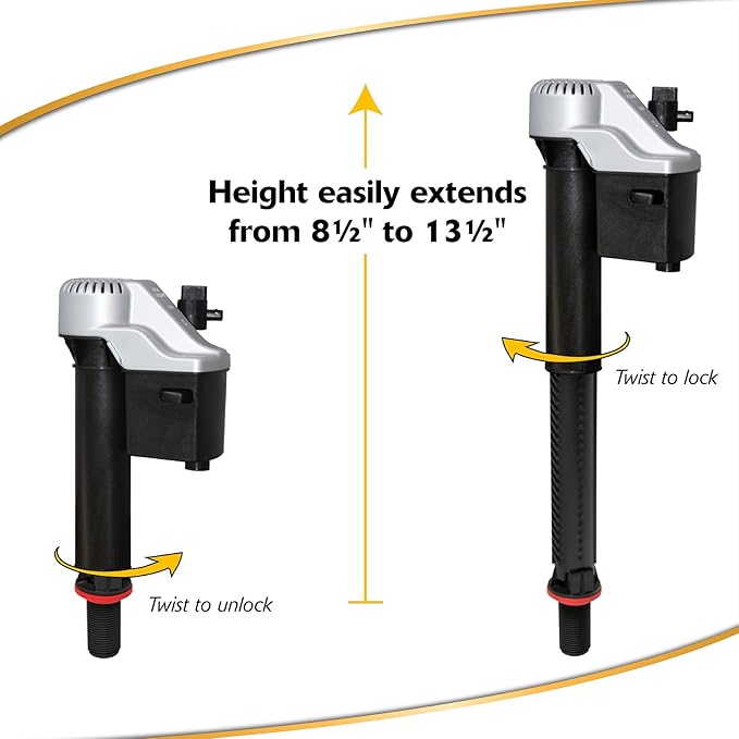Korky 818MP QuietFILL® Platinum Universal Toilet Fill Valve & 2" Toilet Flapper Kit, Silver