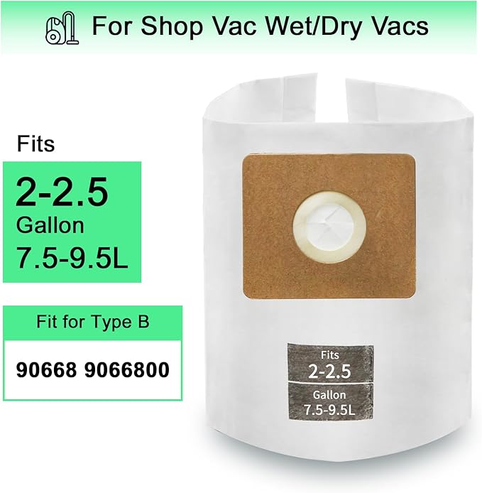 3 PCS Preferential Set 2-2.5 Gallon Vac Bags, Type B 90668 9066800 9066833, All Around QAM70 and CMXZVBE38774 Vac Filter Bags