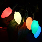 SUNSGNE 25 Pack C9 Multicolor Christmas Light Bulbs, C9 Ceramic Multicolor Incandescent Replacement Bulbs for Outdoor Vintage Christmas String Light, E17/C9 Intermediate Base- 7 Watts