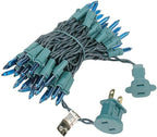 Novelty Lights 11 Feet 50 Bulbs Traditional Incandescent Mini Lights, Teal on Green Wire with 2.5" Spacing, Commercial Grade and UL Listed for Indoor/Outdoor Use, End-to-End Connectable