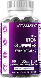 Vitamatic Iron 65 mg Gummies Supplement for Women & Men - 60 Vegan Gummies - Great Tasting Iron Gummy Vitamins with Vitamin C (6)