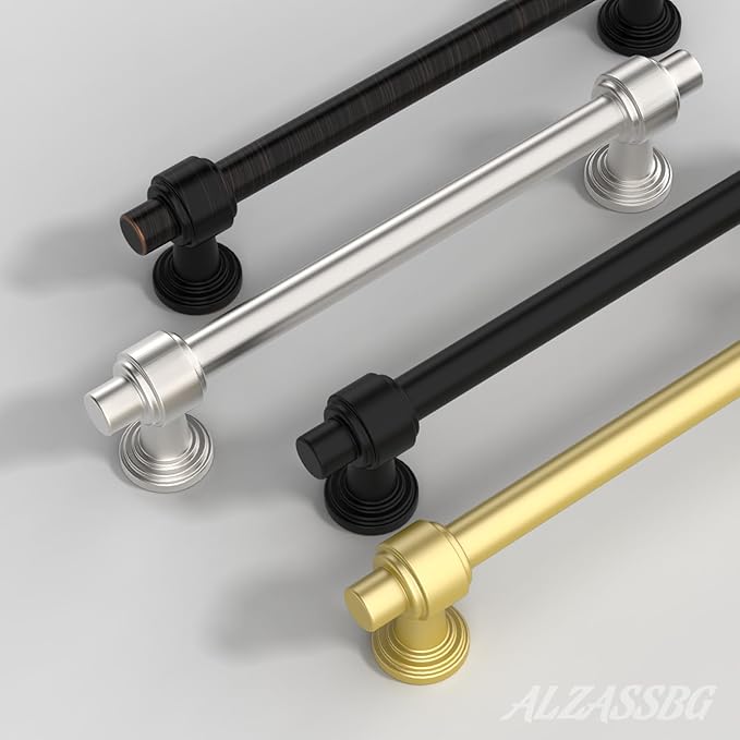 Alzassbg 10 Pack Oil Rubbed Bronze Cabinet Pulls, 10 Inch(254mm) Hole Centers Cabinet Handles Kitchen Hardware Straight Bar for Cabinets and Drawer AL3505ORB