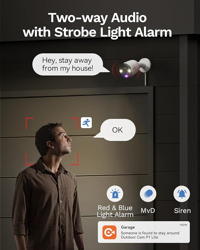 LongPlus Smart 4K 8CH Home Security Camera System, 4Pcs Wired PoE IP Cameras System Outdoor with Person/Pet/Vehicle Detection, 12MP 8CH NVR with 2TB HDD for 24-7 Recording, LP8ME84B1