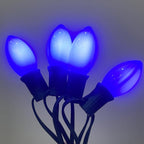 GOOTHY 25 Pack C9 Blue Christmas Replacement Light Bulbs, 7W C9 Incandescent Bulbs for Outdoor String Lights Hanukkah Chandelier Candles Decor, E17/C9 Intermediate Base, Night Light Bulbs- Blue
