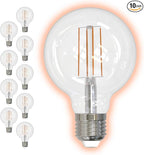 GoodBulb 7 Watt Nostalgic G25 Light Bulbs LED Restaurant Bulb with E26 Medium Base 2700K Warm White 800 Lumens Restaurant Light Bulbs 10 Pack