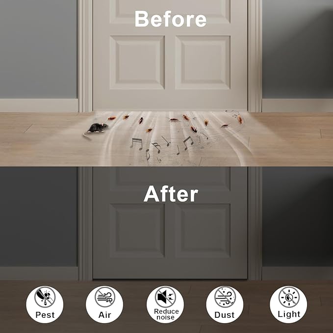 Door Weather Stripping for Doors & Windows, Self-Adhesive Foam Gasket Tape, Energy-Saving (3/8 in x 3/8 in x 33Ft)