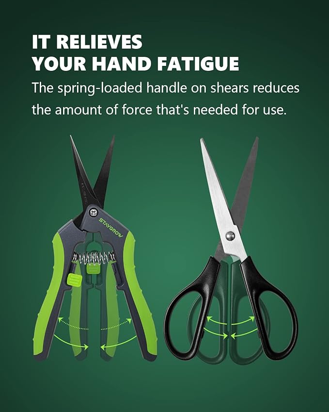 6.5" Straight Pruning Shears for Gardening, Sharp Plant Trimming Scissors for Precise Cuts, Stainless Steel Garden Scissors Bonsai Clippers (1-Pack)