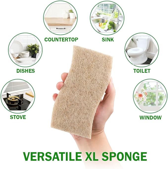 AIDEA XL Sponges Kitchen, 12Count, Non-Scratch Dish Sponges, Large Natural Sponge for Non Stick Cookware, Cellulose Cleaning Sponge for Dishes, Bathroom, Household