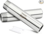 TAISHER 2PCS 304 Stainless Steel Pipe Fittings, 3/4" NPT Male Threaded, 8" Length Weld Nipple Cast Pipe