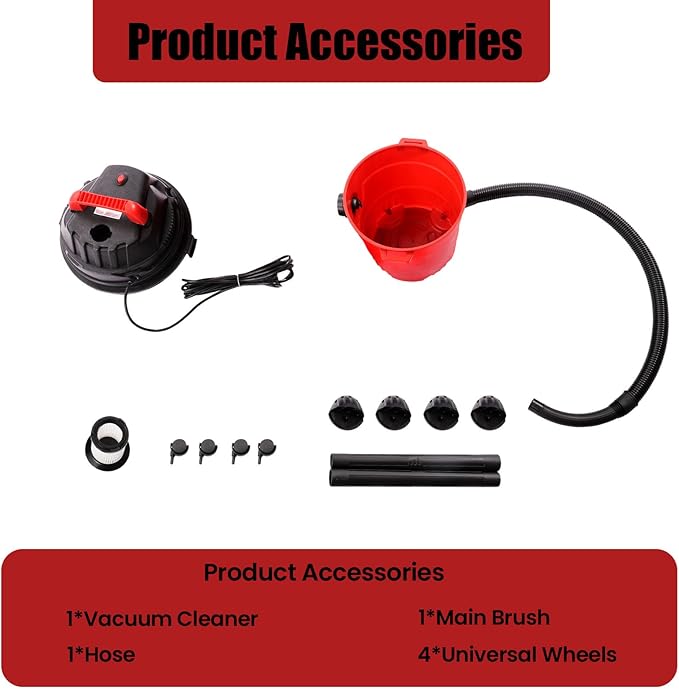 4 Gallon Wet Dry Shop Vac, Powerful Suction Shop Vacuum with Attachments, Portable Heavy-Duty Shop Vacuum 3 in 1 Function for House, Garage & Workshop