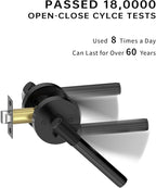 Asidrama 4 Pack Privacy Door Handles with Lock, Black Door Handles Interior for Bedroom or Bathroom, Heavy Duty Door Lever with Reversible Interior Door Handle for Left Right Sided Doors…