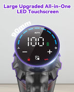 Coovy Cordless Vacuum Cleaner SU7, 580W 50Kpa 75 Minutes Runtime Stick Vacuum with Touch Screen, Anti-Tangle Wireless Powerful Lightweight Vac for Home Pet Hair Carpet Hardwood, Gold