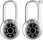 FIGODE® Locker Lock with Long Shackle, Combination Lock, Black Dial, Each Lock with Different Code, Keyless Padlock, Great for School, Employee, Gym&Sports Locker, Case, Toolbox, Fence, etc, Pack of 2