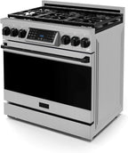 Gordon Ramsay by THOR Kitchen 36 Inch Professional Liquid Propane Range with Tilt Panel Touch Control in Stainless Steel/Black