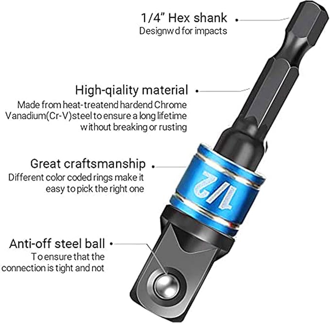 17pcs Flexible Drill Bit Extension, Include 3pcs Impact Socket Adapter 2pcs Hex Shank 105° Right Angle Drill Attachment 10 Short Screwdriver Bits Bendable Drill Bit Extension and 90° Angled Bits