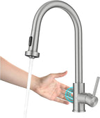 KRAUS Bolden Motion Sensor Single Handle Pull Down Touchless Kitchen Faucet in Spot-Free Stainless Steel, KSF-1616SFS