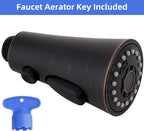 iFealClear Kitchen Faucet Head Replacement, 3 Modes Pull Down Faucet Spray Head Replacement Compatible with Moen Delta Kitchen Sink Faucet, 15 Adapters Available, Oil Rubbed Bronze