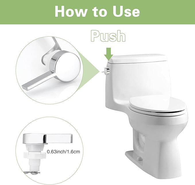 Toilet Handle for Kohler 1075348-CP Left Trip Lever Service Kit, Toilet Handle Replacement Kit Side Mount, Toilet Tank Lever, 1-Pack Polished Chrome