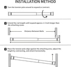 2 Pack Window Security Bars 15.7"-27.5" Adjustable Sliding Glass Door Lock Bars Window Stopper Safety Stick Lock Bars with Rubber Tips for Home, 2.2 cm in Diameter