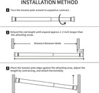 4 Pcs Window Security Bars, Adjustable Sliding Glass Door Bar Sliding Door Security Bar Window Safety Lock Bar with Rubber Tips for Children Home, Extends from 15.8-27.6 Inch, White