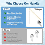 Universal Toilet Handle Replacement Kit ,Front Mount Toilet Flush Handle ,Zinc Alloy Toilet Handle Lever,Toilet Flush Handle Replacement Compatible with American Standard/Mansfield/Gerber (2 Pack)