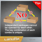 LanuBe 304 Stainless Steel Keyed Alike Padlocks for Outdoor use, Pin Tumbler Padlock, 2 inch Wide Body, Stainless Steel Body Long Shackle, Pack of 2