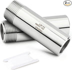 TAISHER 2PCS 304 Stainless Steel Pipe Fittings, 3/4" NPT Male Threaded, 4" Length Weld Nipple Cast Pipe