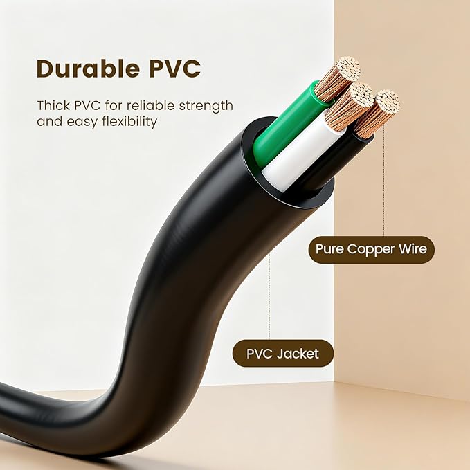 SURAIELEC Extension Cord with Multiple Outlets 3 FT, 2 Grounded Outlets 1-to-2 Splitter, 16 AWG Heavy Duty Power Cord for Kitchen & Living Room, Christmas Light, Waterproof SJTW, ETL Listed, 2 Pack