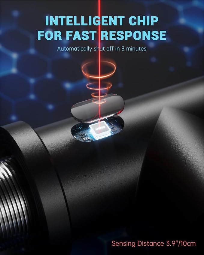 APPASO Touchless Kitchen Faucet with Pull Down Sprayer Matte Black, Waterfall Touchless Motion Sensor Hands-Free, Single Handle for 1 or 3 Holes Sink, Stainless Faucet Black with Easy Installation