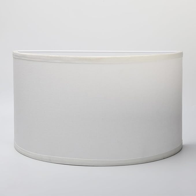 Yosoan 2-Light White Lamp Semicircle Fabric Shades, Double Fabric Lampshade Indoor Wall Mount 2 Bulbs for Wall Sconce Lamp Replacement for Stairwell Bedside Hallway Home Decor(White)