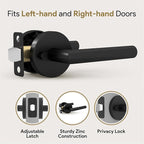 Mega Handles Ronn Privacy Lever & Lock Door Handle Set for Hallway, Closet and Bathroom, Keyless Lock, Heavy Duty Door Levers, Fits All Standard Door Sizes, Screws Included - Matte Black (1 Pack)
