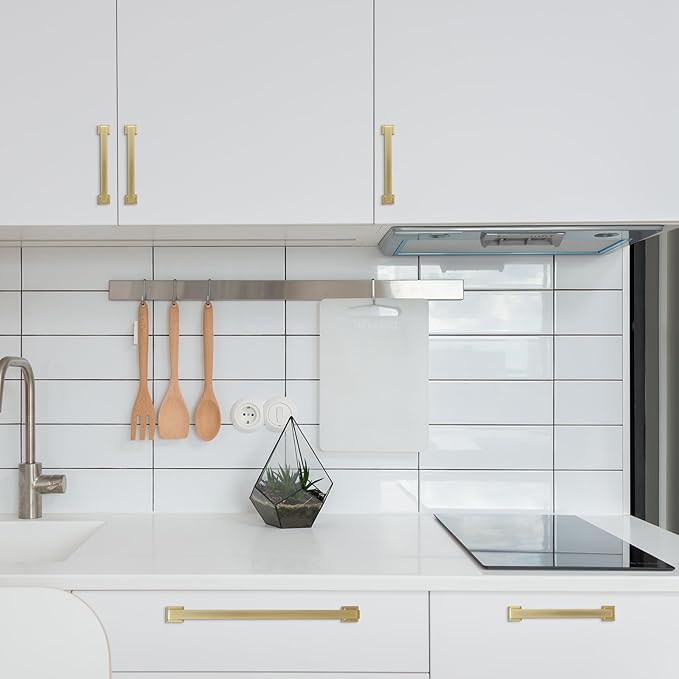 COTYKILEY 6 Pack 12.6 Inch(320mm) Brushed Brass Cabinet Handles Gold Kitchen Cabinet Pulls Cabinet Door Handles Kitchen Cabinet Hardware Cupboard Drawer Pulls Dresser Handles