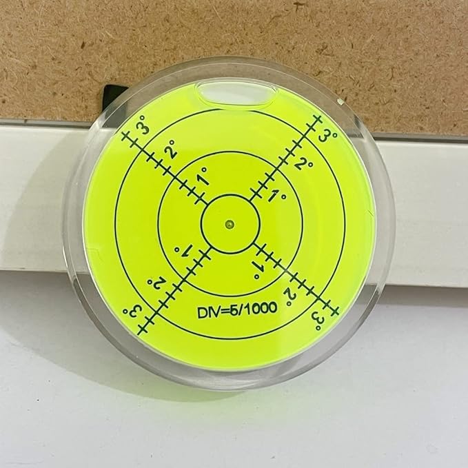 Circular Bubble Level with Double Sided Adhesive Bottom Spirit Levels Leveling Measuring Tools (50x10mm)