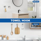 Cilee 10-Pieces Bathroom Hardware Set - Brushed Nickel Bathroom Accessories, 24 Inch Towel Bar, Square Towel Ring, Toilet Paper Holder, Towel Hook, Wall-Mounted Stainless Steel Towel Bar Rack Set