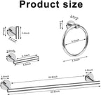 Cilee 10 Piece Chrome Bathroom Hardware Set,2 Pack 5 Piece Bathroom Accessories Set Include 24 inch,16 inch Toilet Paper Holder, Towel bar,Towel Ring,Towel Hook,Stainless Steel Wall Mounted