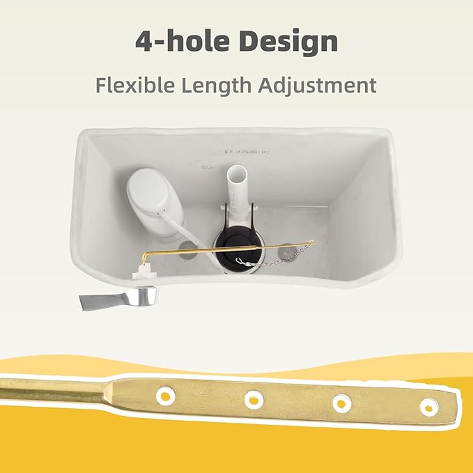 iFealClear 2 Pack Metal Toilet Tank Flush Lever Replacement, Universal Front Mount Toilet Tank Trip Lever with Stainless Steel Chains, Easy Install, Solid Brass, Chrome