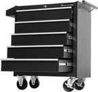Tool Chest Heavy Duty Cart Steel Rolling Tool Box 5 Drawer Cart (TZ35-BK)