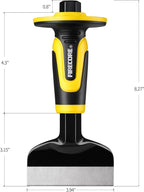 Rock Chisel, Firecore 4 Inch by 8 Inch Masonry Chisel with Hand Guard, Heavy Duty Flat Cold Chisel for Concrete Stone Brick Rock Tile Mortar Breaking Demolishing Carving Splitting Cutting Mason Tools