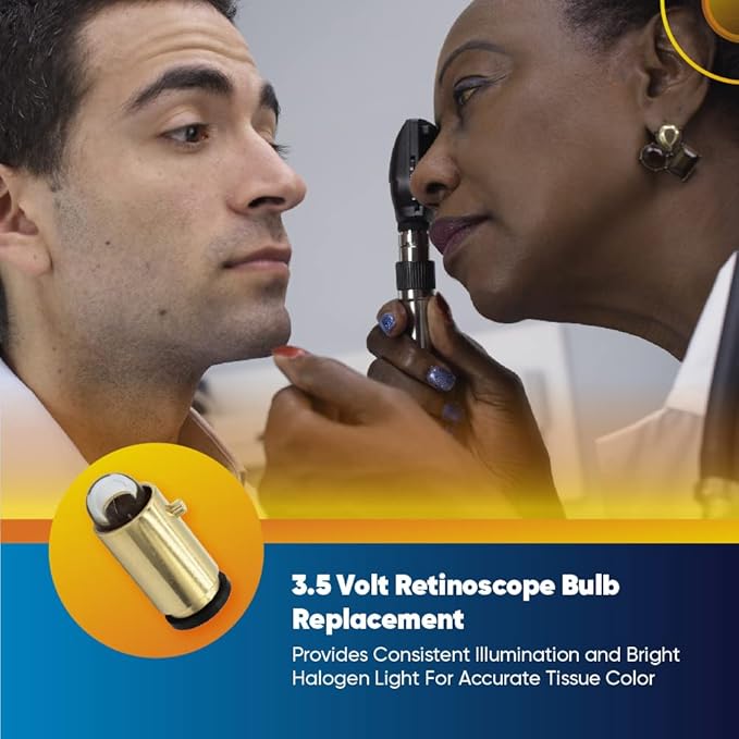 Technical Precision - 3.5V Retinoscope Bulb Replacement for Welch Allyn WA-08200 - Clear Halogen Bulb in Metal Cylinder Body with Protruding Pin - for Welch Allyn Streak Retinoscope - 1 Pack