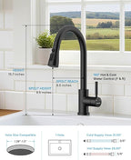 WEWE Kitchen Faucets with Pull Down Sprayer, Stainless Steel Single Handle 1 Hole for Family Kitchen Commercial Camper Laundry Rv Bar, Matte Black
