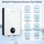 Electric Tankless Water Heater, ECOTOUCH 27kW on Demand Hot Water Heater Electric 240V Instant Tankless Hot Water Heaters Point of Use with ETL Certificated Self-Modulating ECO270S