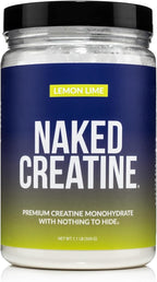 Naked Pure Micronized Lemon Lime Creatine Monohydrate - 42 Servings - 500 Grams, 1.1Lb Bulk, Vegan, Non-GMO, Gluten Free, Soy Free. Aid Strength Gains, No Artificial Ingredients Creatine