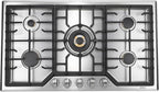 ROBAM 36" Gas Cooktop G515 with 5 Made in Italy Power Brass Burners, Built-in NG/LPG Convertible Gas Stove, Tri-Ring 20,000 BTUs Center Burner with Flame Failure Protection