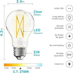 TJOY 12 Pack A19 Vintage LED Edison Bulbs, Dimmable, 60W Equivalent, High Brightness 2700K Warm White, 8W E26 Standard Base, 800 Lumens, CRI80+, Clear Glass Filament Bulb for Home, Farmhouse